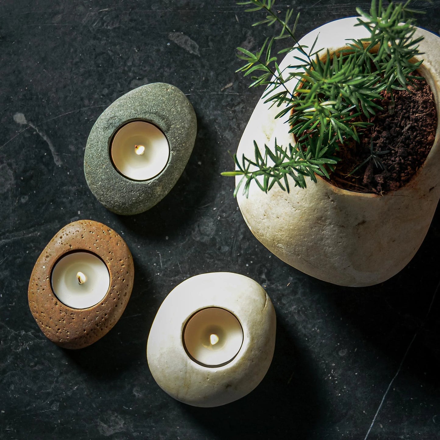 Luxe Pebble Duo (Pebble T- Lights)