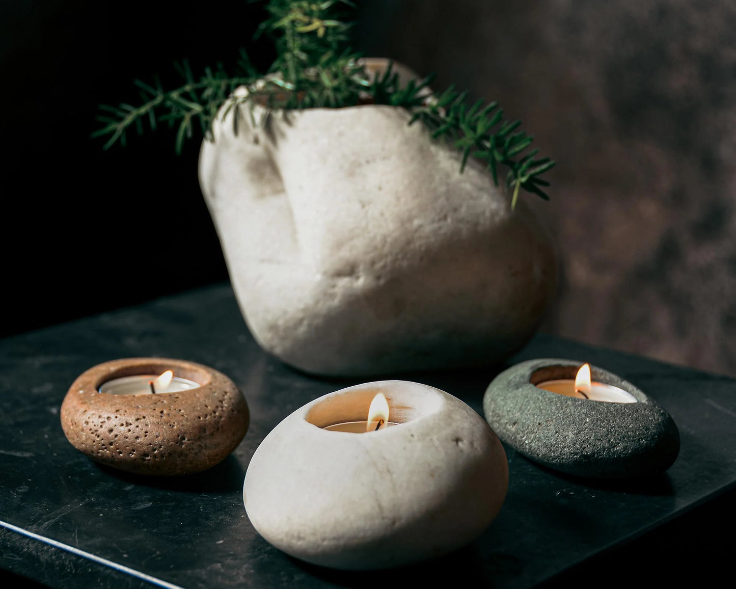 Luxe Pebble Duo (Pebble T- Lights)