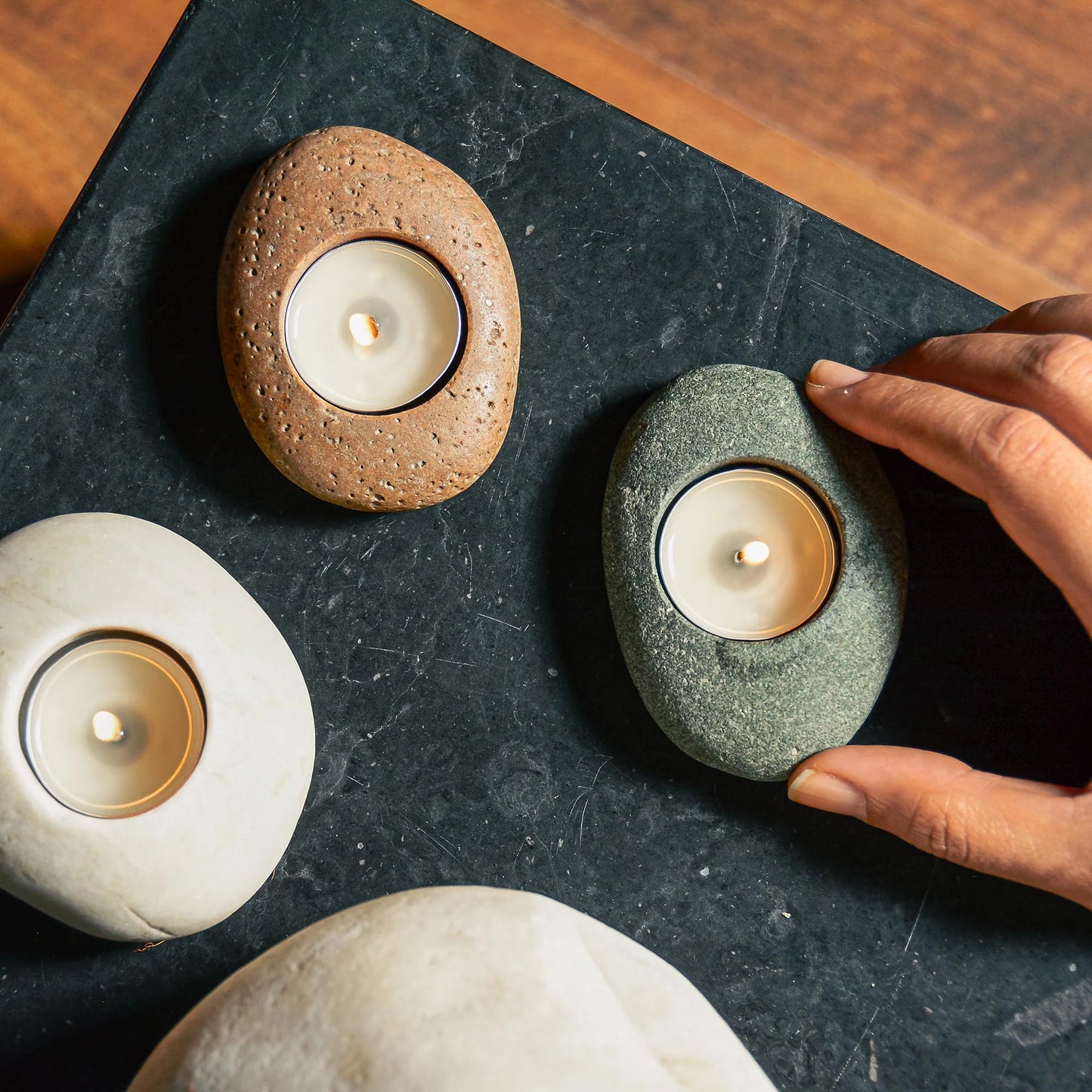 Luxe Pebble Duo (Pebble T- Lights)
