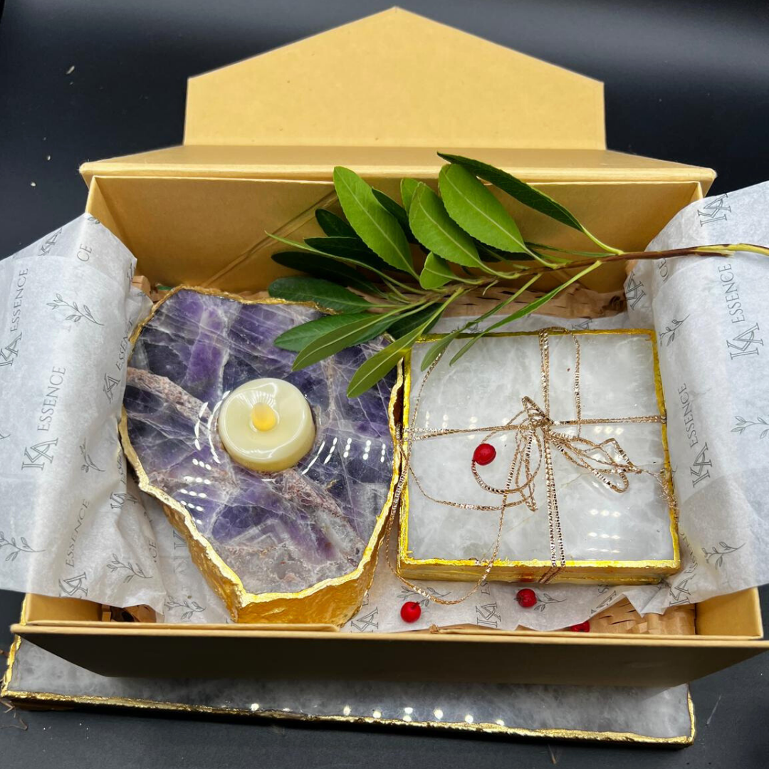 Luxe Coaster and T-light Duo (Semi-Precious Stone and T-Light)