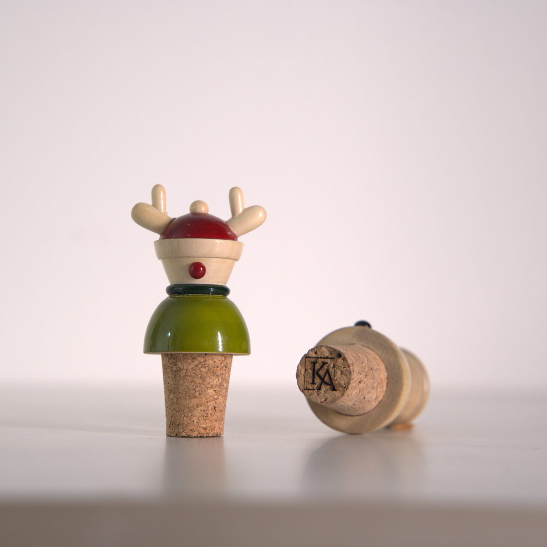 Channa Cheer Bottle Corks (Set of 2) Customization with a Wooden Gift Box to include Wine Bottle