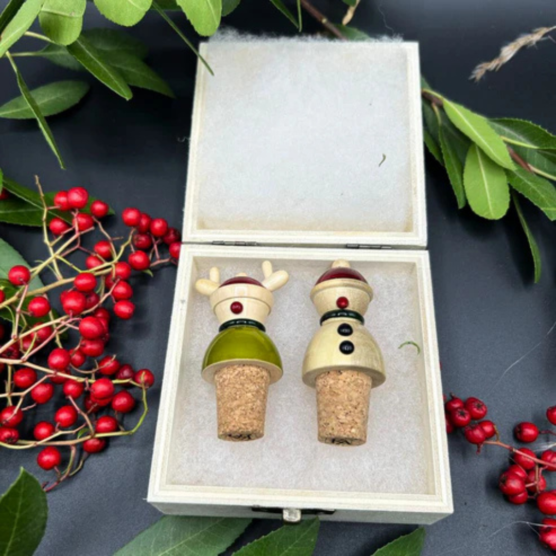 Snowman & Reindeer Bottle Corks