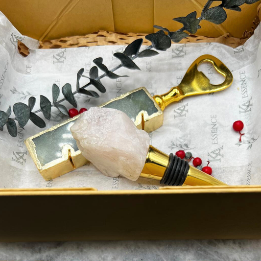 LUXE BAR DUO (Semi-Precious Stone Bottle Opener and Cork)