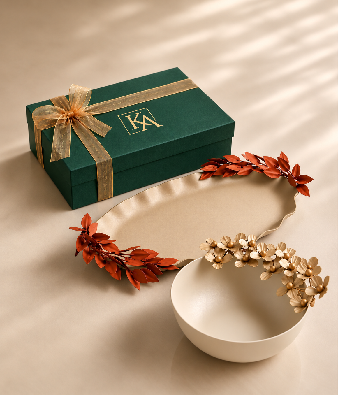A gift wrapped and tied by hand