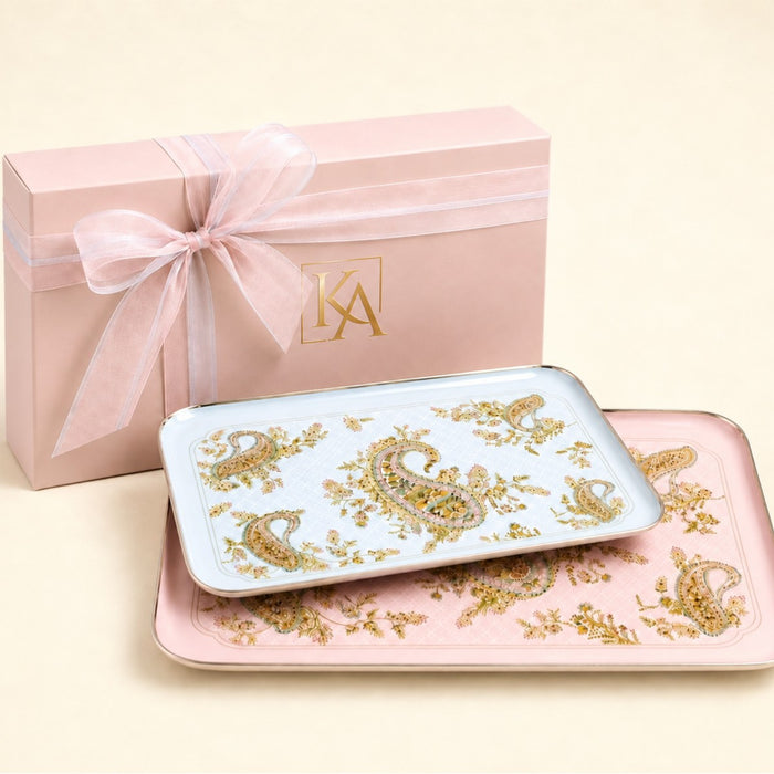 Whisper Paisley Trays